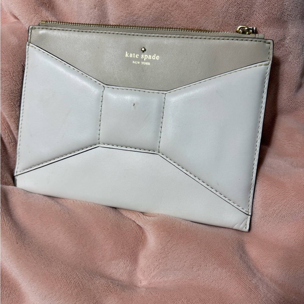 Kate Spade Gray and Cream Clutch